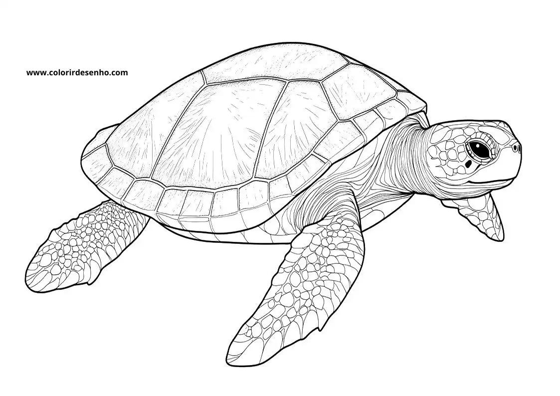 Turtle Coloring Page Outline 9