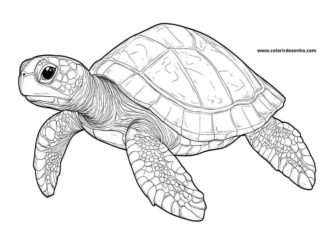 Turtle Coloring Pages For Kids And Adults 1