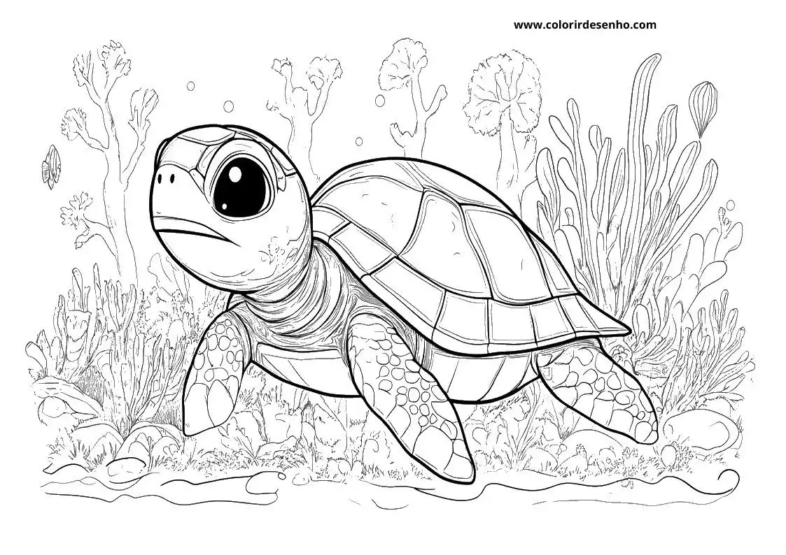 Turtle Coloring Pages For Kids And Adults 3