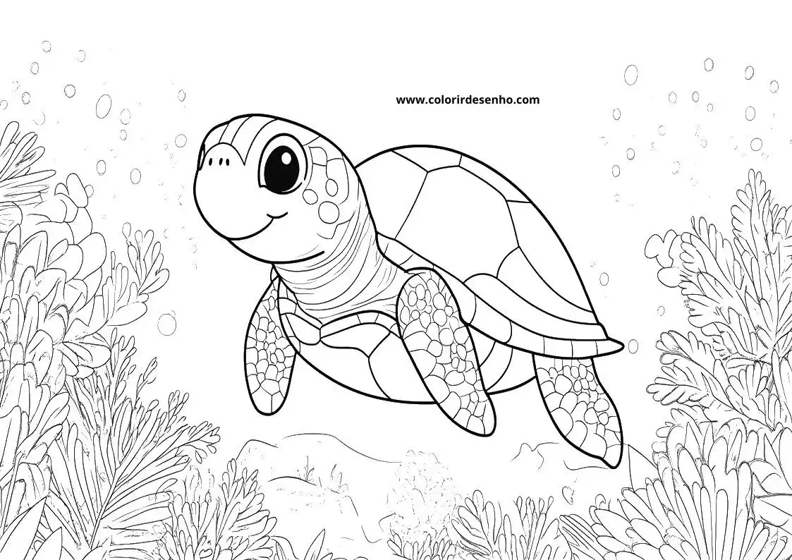 Turtle Coloring Pages For Kids And Adults 4