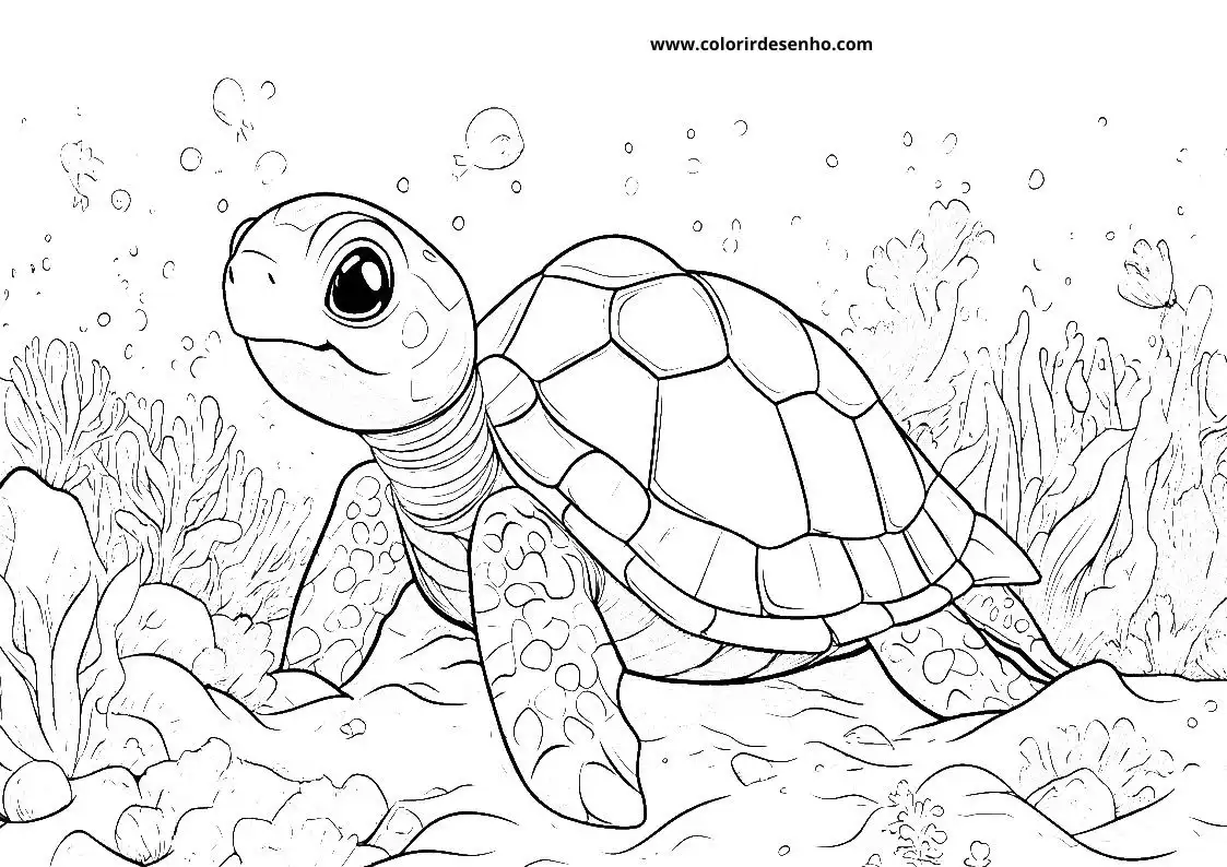 Turtle Coloring Pages For Kids And Adults 5