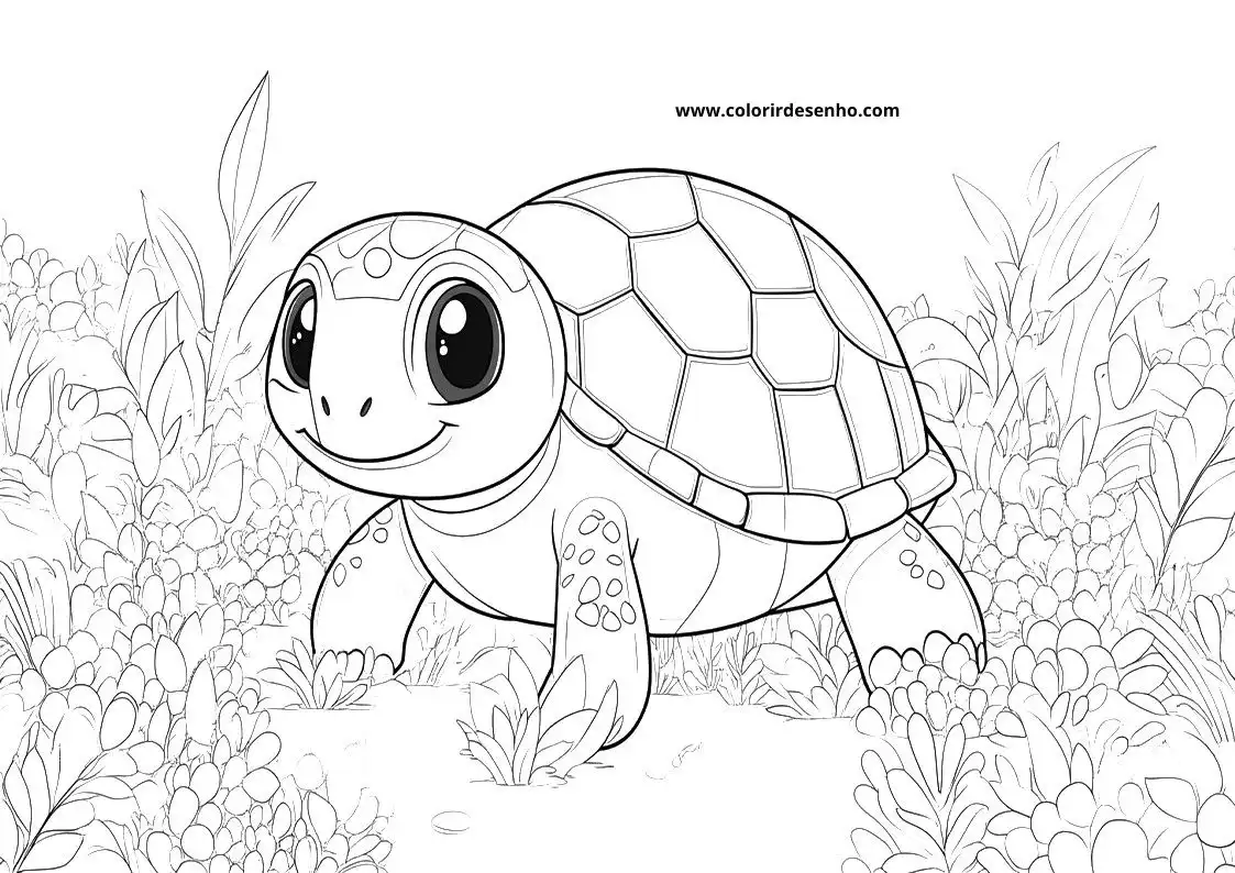 Turtle Coloring Pages For Kids And Adults 7