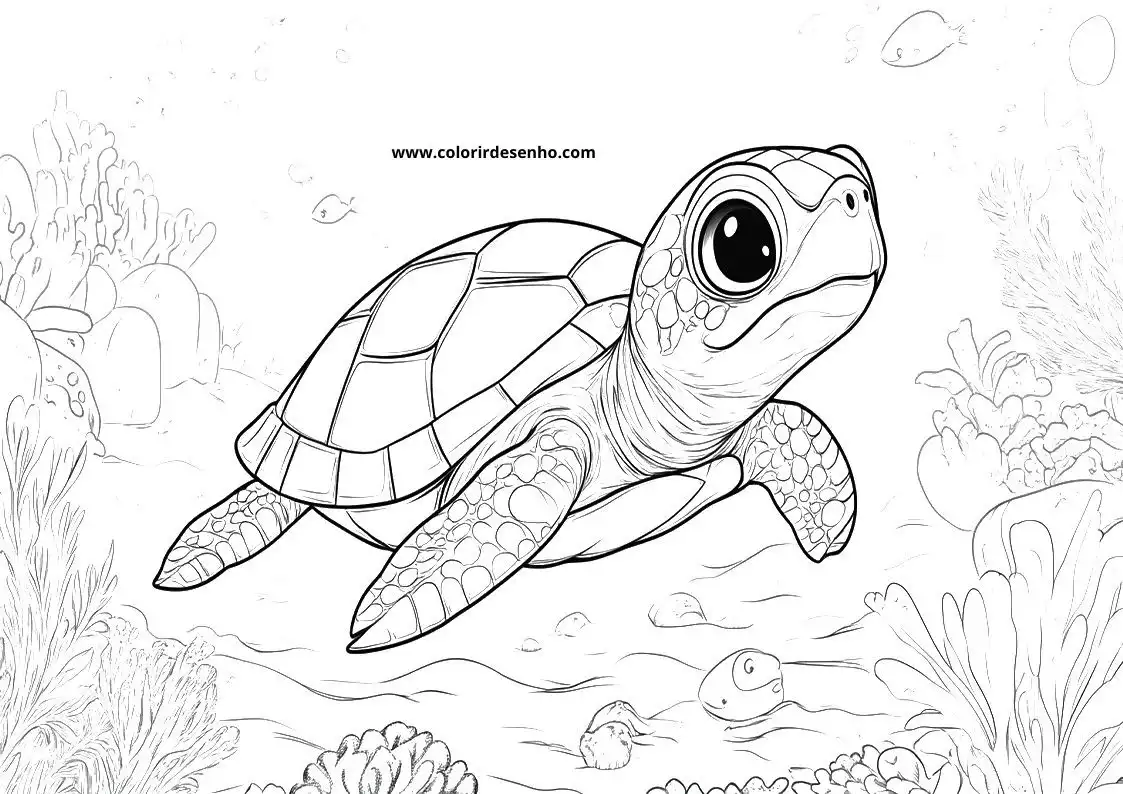 Turtle Coloring Pages For Kids And Adults 9