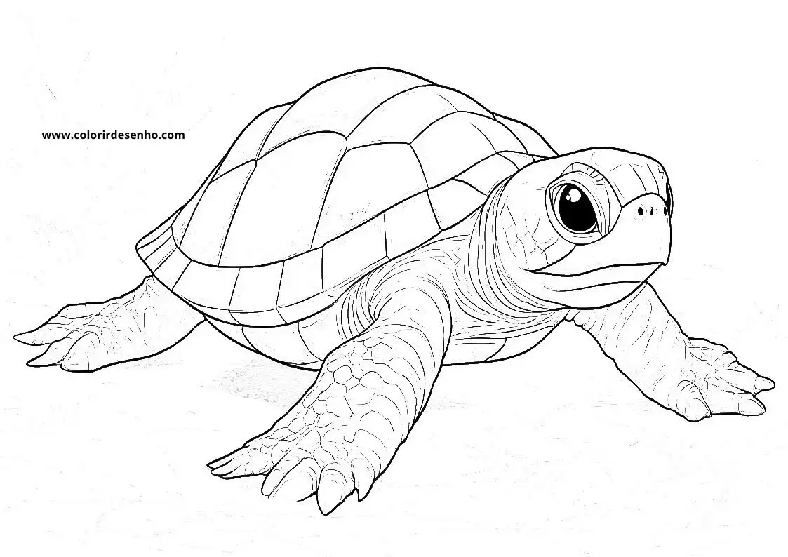 Turtle Drawing For Kids To Color 4