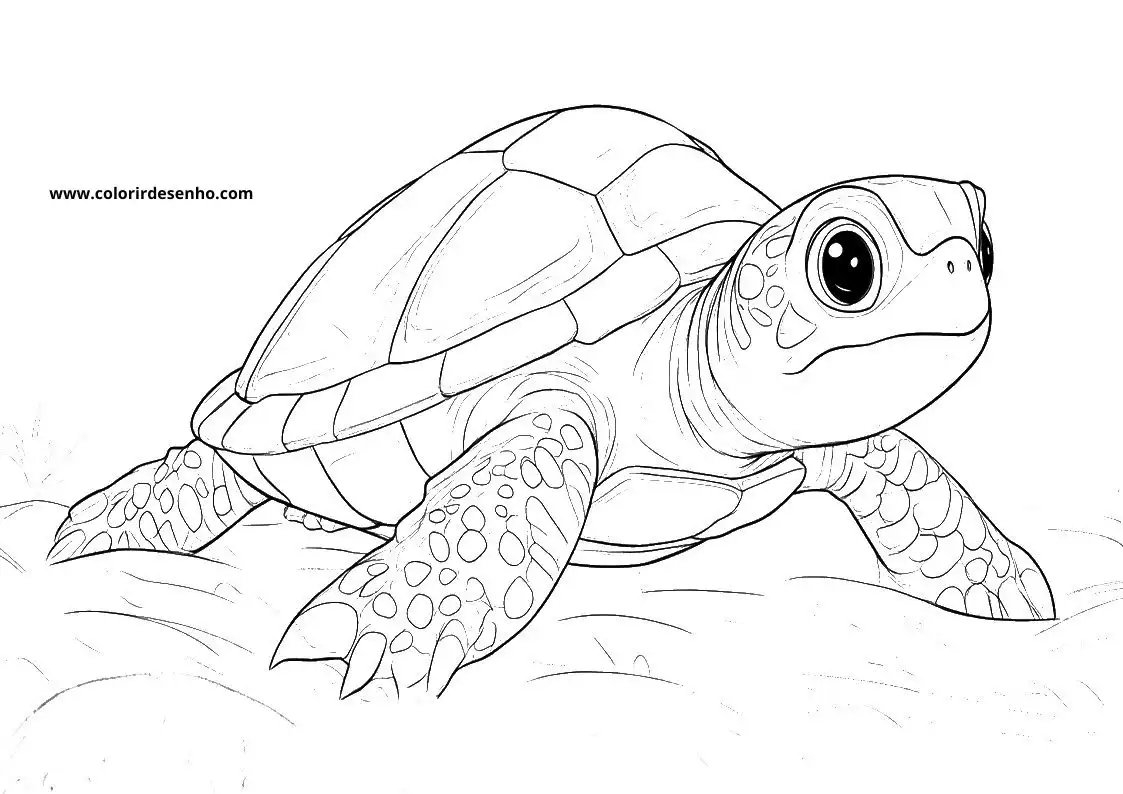 Turtle Drawing For Kids To Color 5