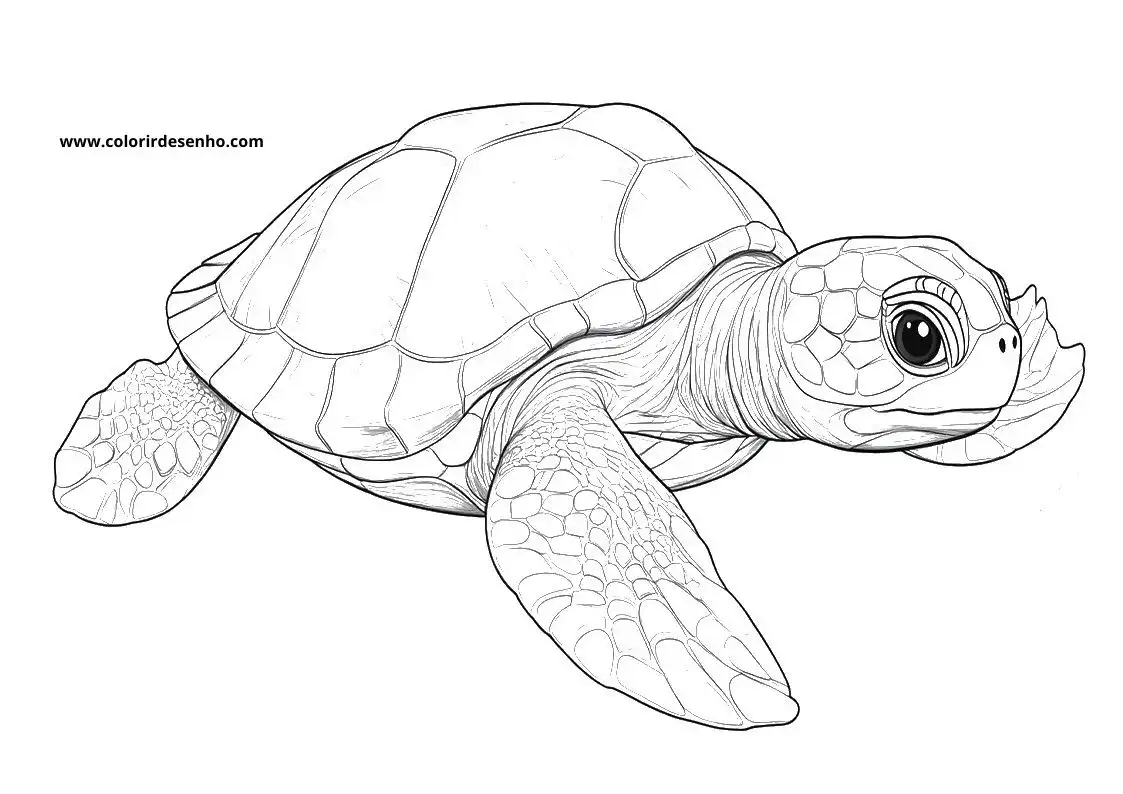 Turtle Drawing For Kids To Color 7