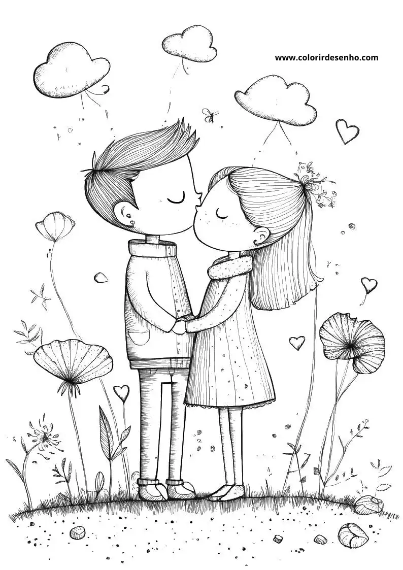 Valentine’s Day Coloring Page Outline 2