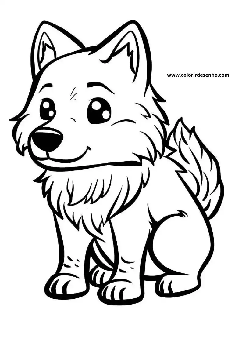 Wolf Coloring Page Outline 5