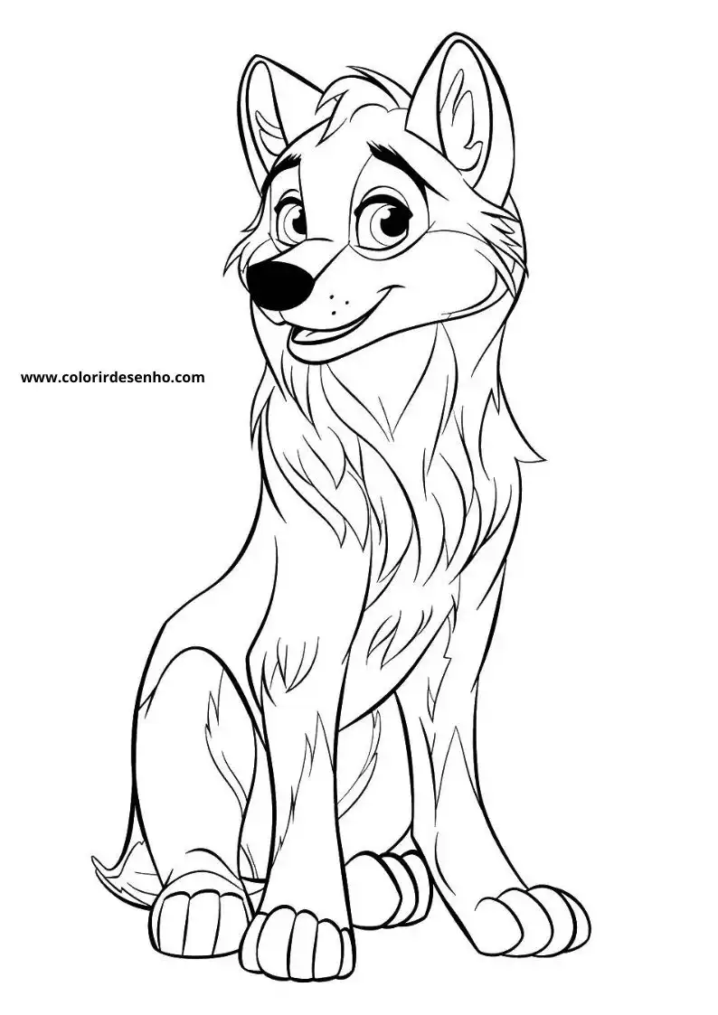 Wolf Coloring Page Outline 7