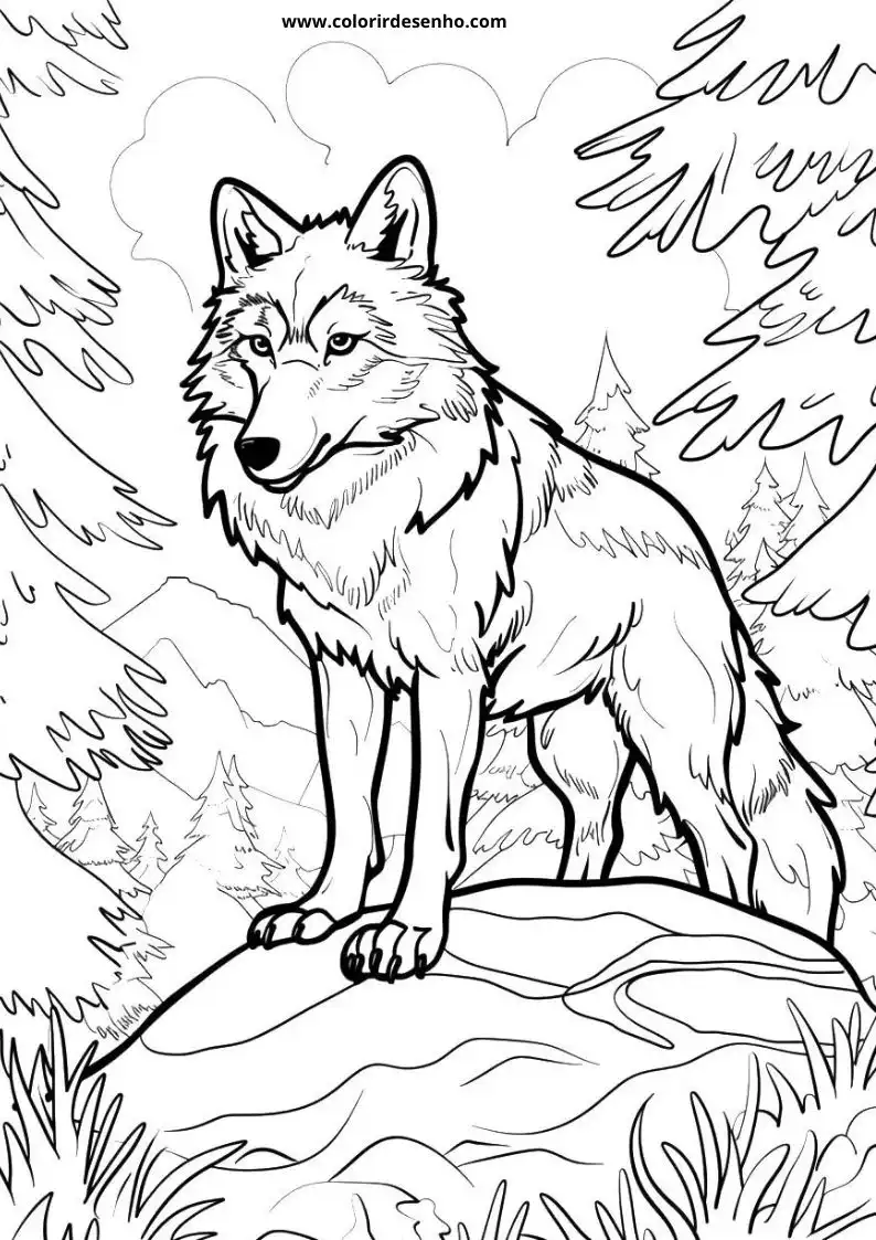 Wolf Coloring Pages For Kids And Adults 9