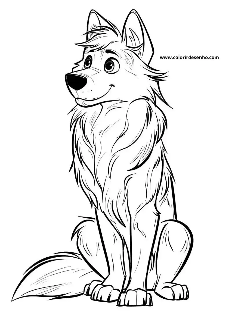 Wolf Drawing For Kids To Color 2