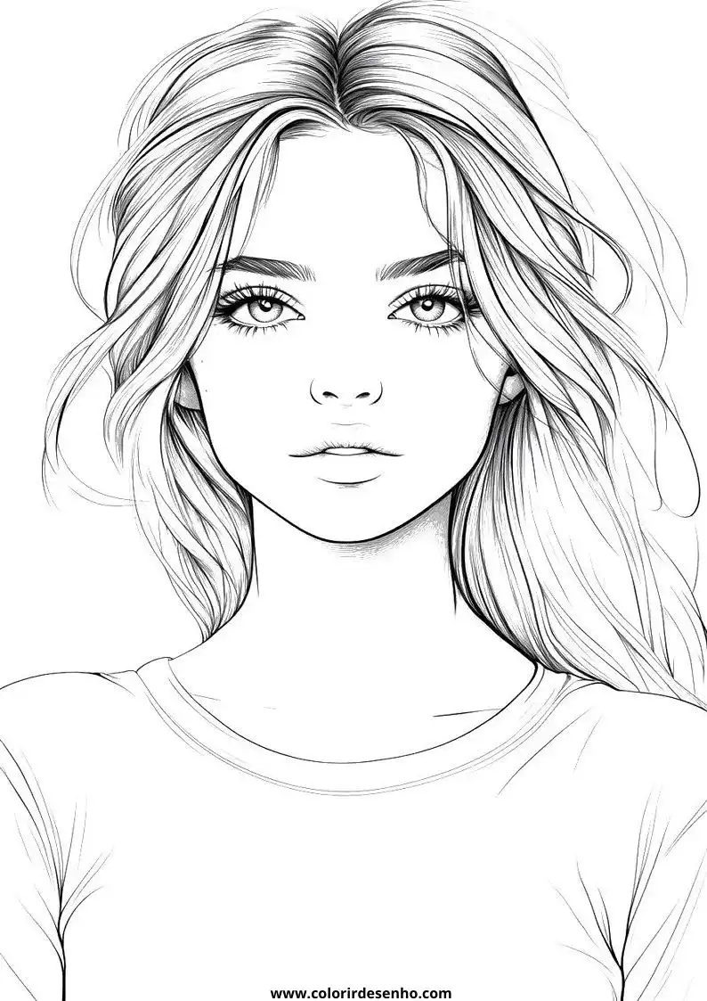 Woman Coloring Page Outline 1
