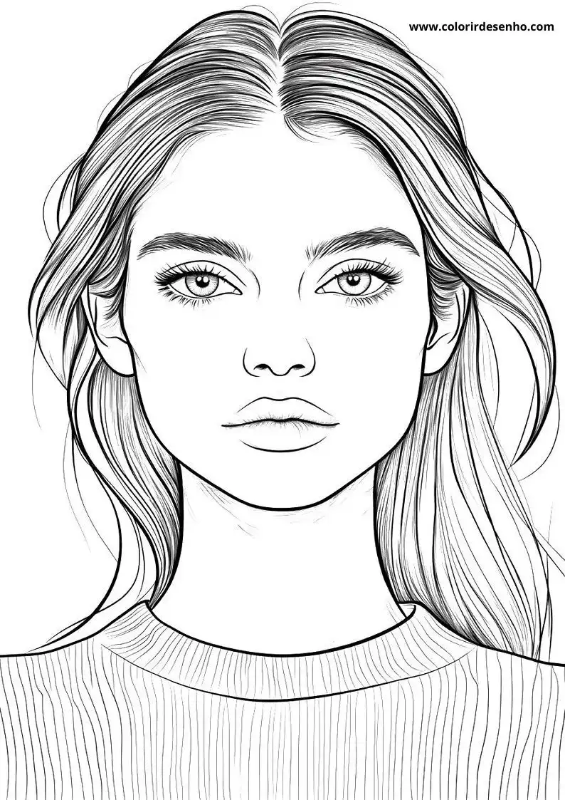 Woman Coloring Page Outline 10