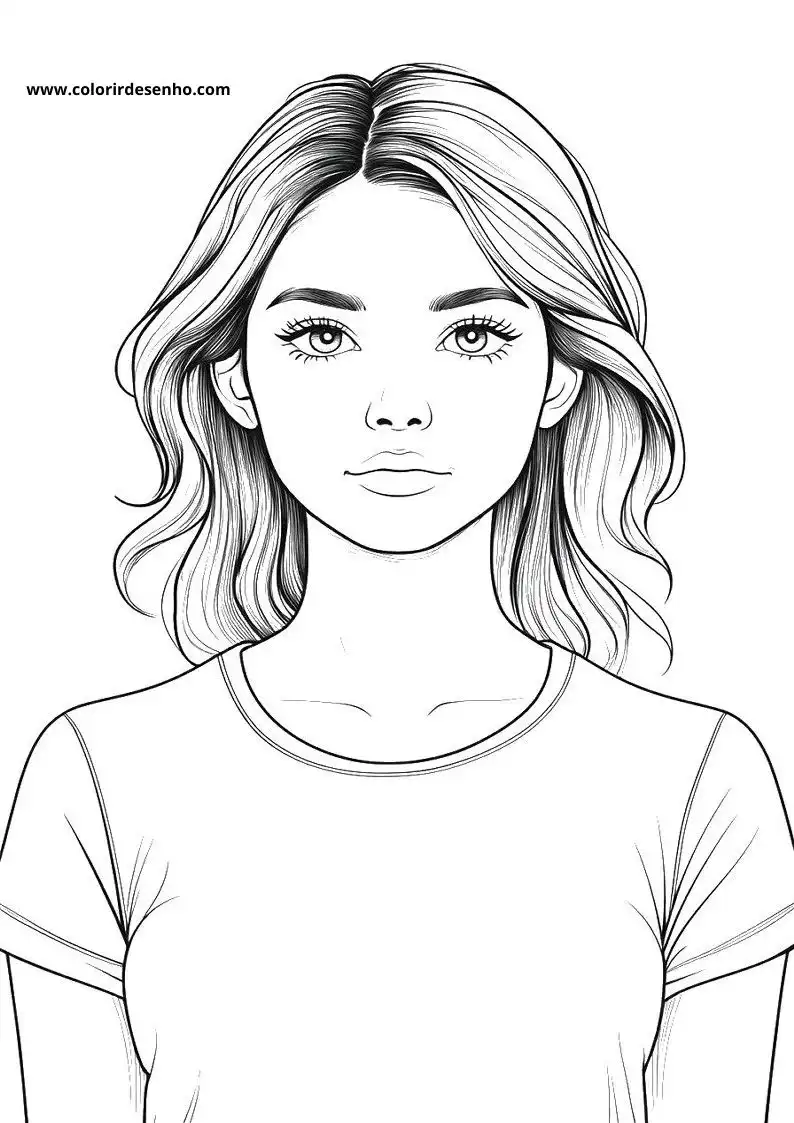 Woman Coloring Page Outline 11