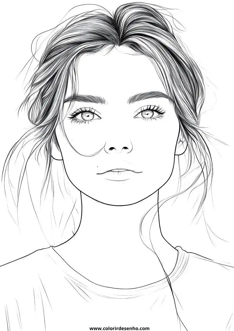Woman Coloring Page Outline 2