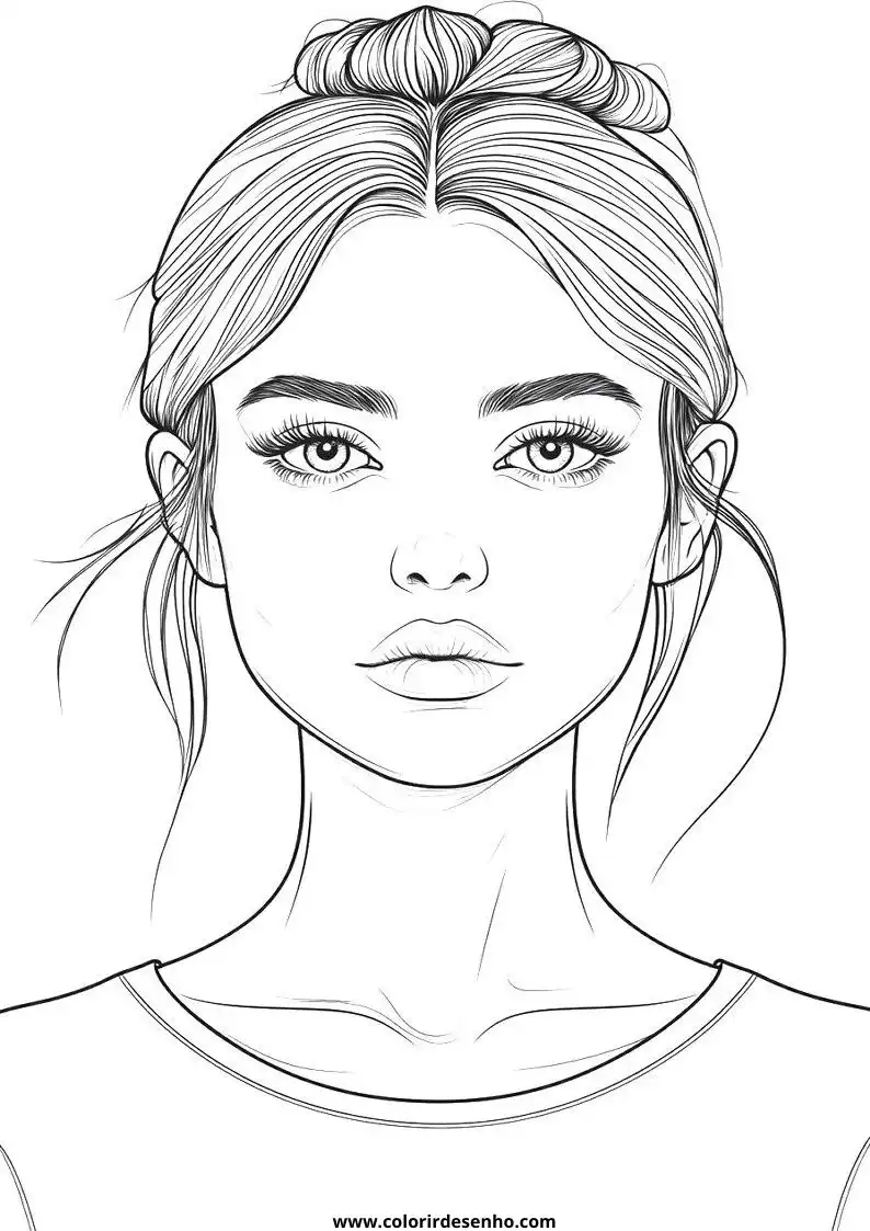 Woman Coloring Page Outline 3