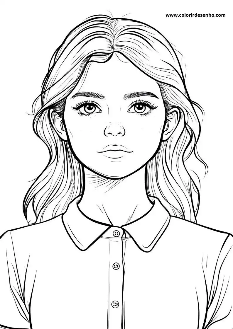 Woman Coloring Page Outline 4