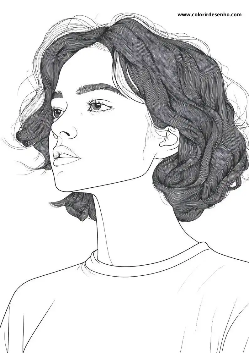 Woman Coloring Page Outline 7