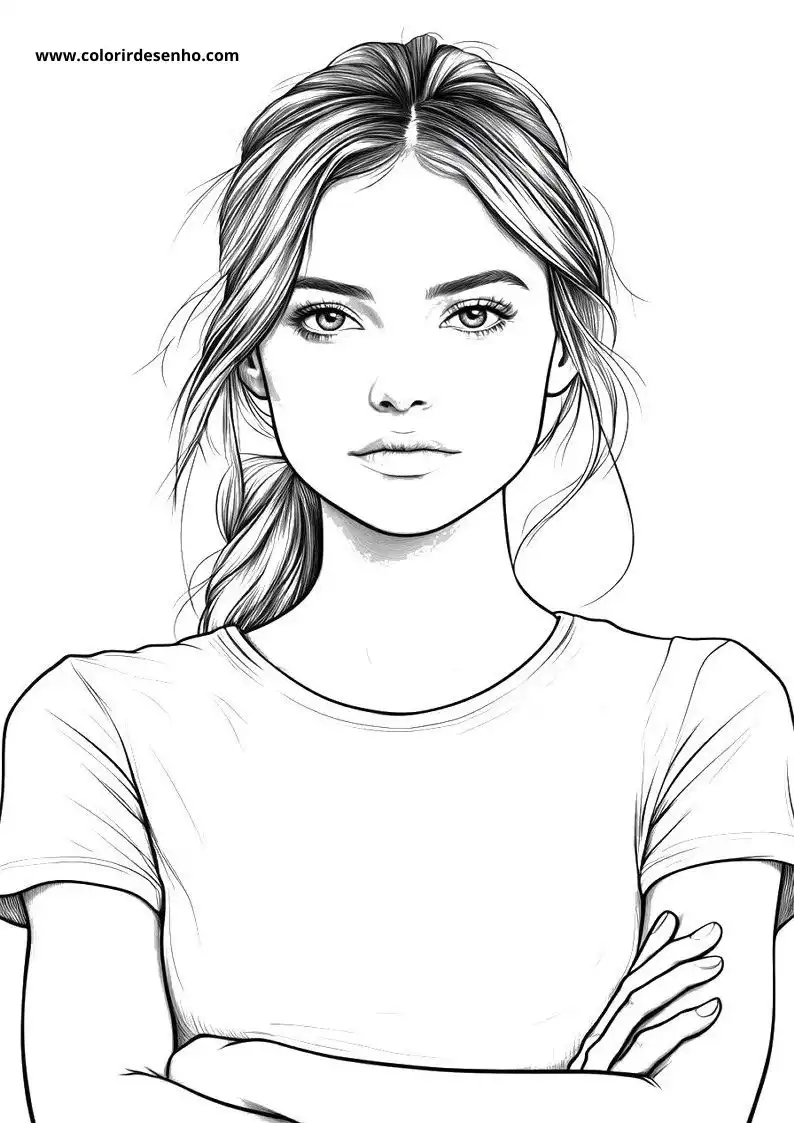 Woman Coloring Page Outline 8