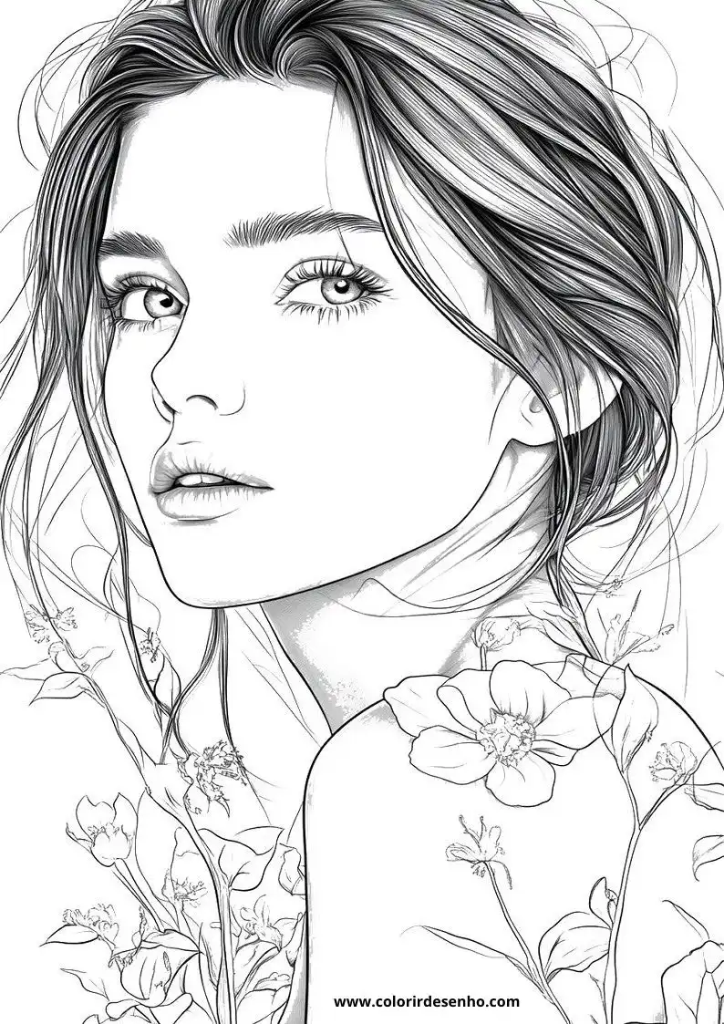 Woman Coloring Sheet 3