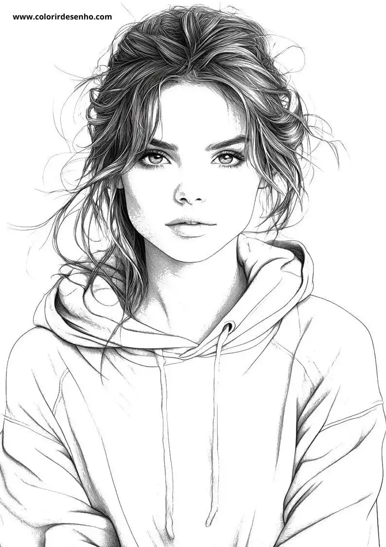 Woman Drawing For Kids To Color 1
