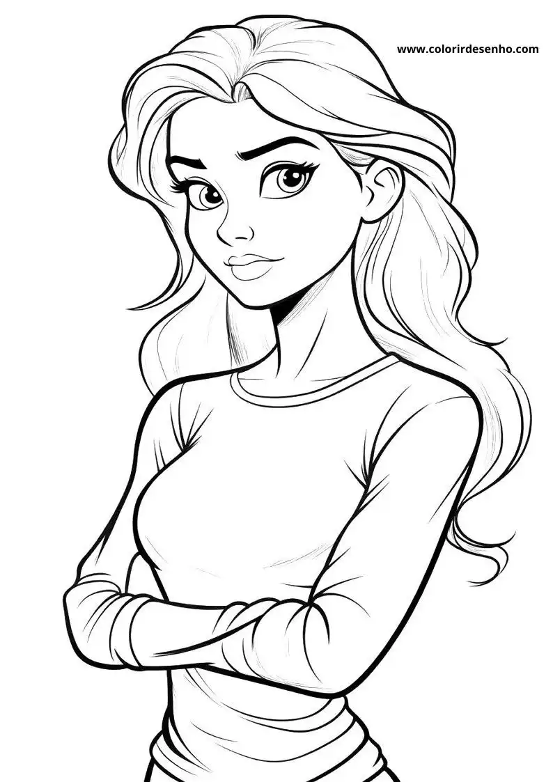 Woman Drawing For Kids To Color 12