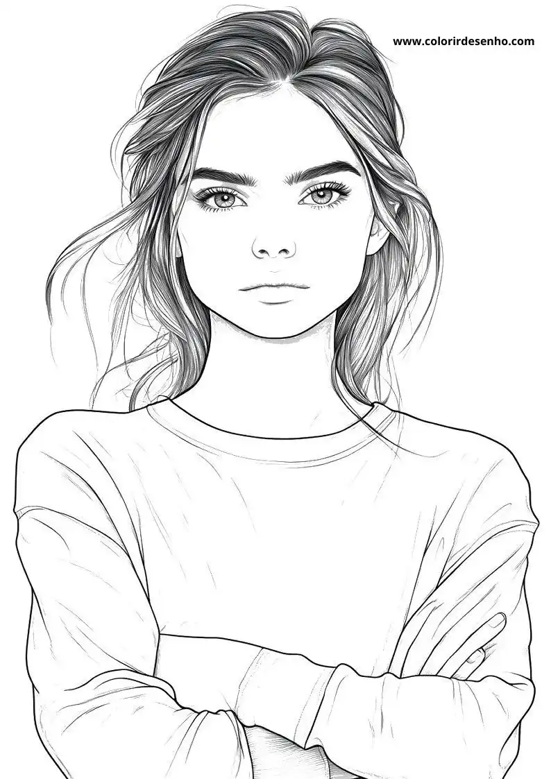 Woman Drawing For Kids To Color 2