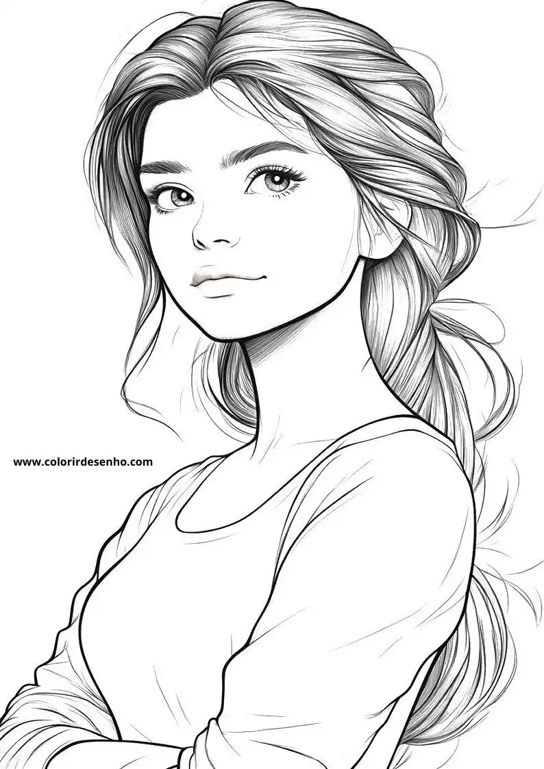 Woman Drawing For Kids To Color 5