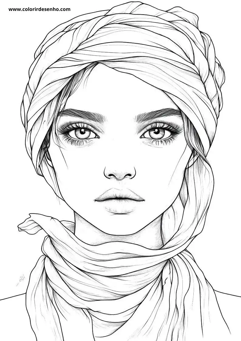 Woman Drawing For Kids To Color 6