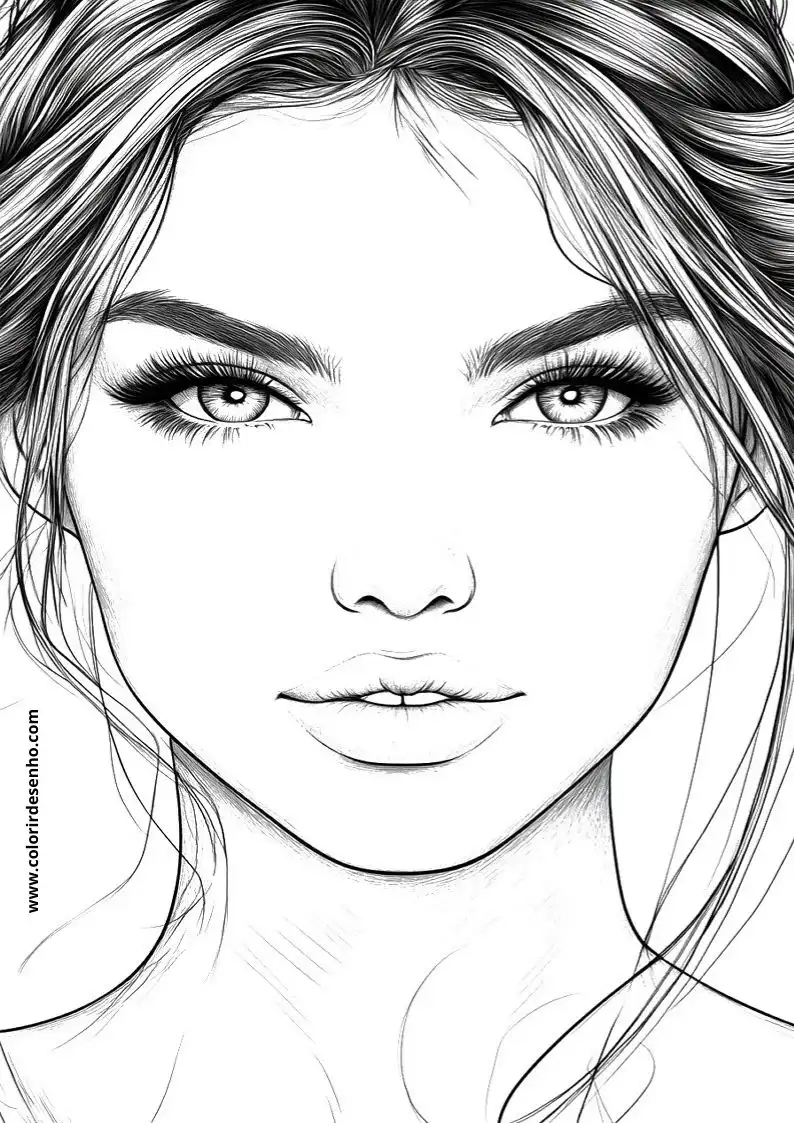 Woman's Face Coloring Sheet 1