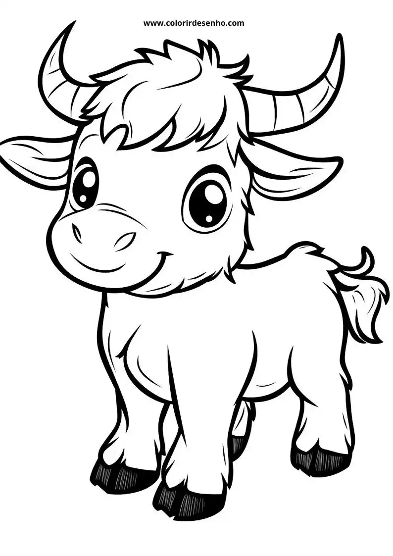 baby bull standing in grass with short horns and fluffy coat