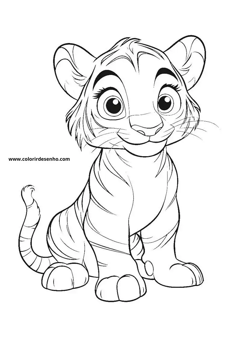 baby tiger cub standing alert with striped fur pattern visible