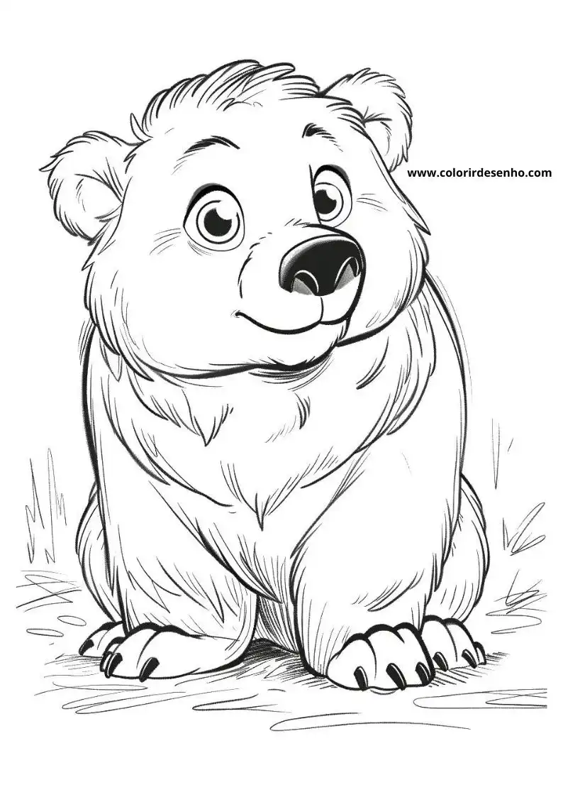 bear looking surprised with wide eyes and open mouth standing on hind legs against