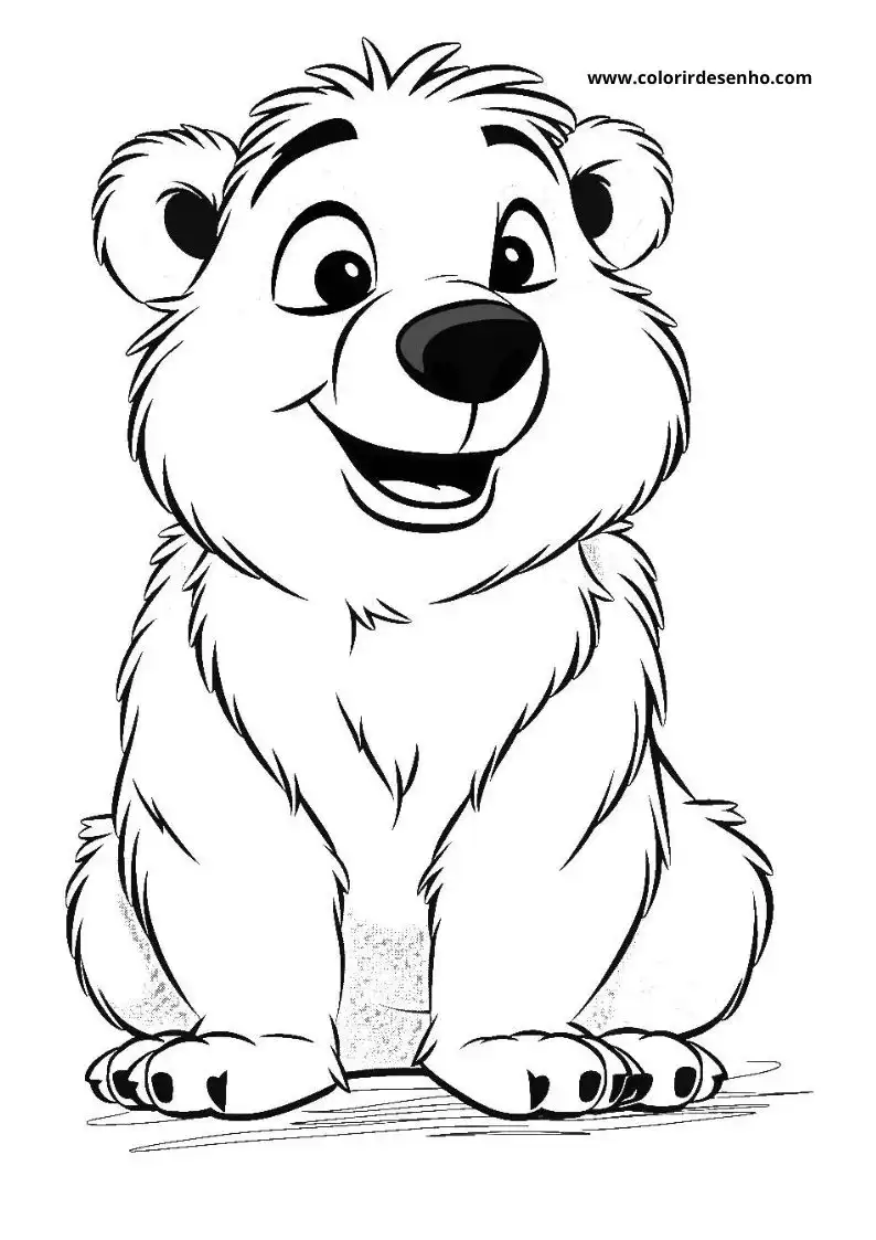 bear sitting happily with a big smile and fluffy fur