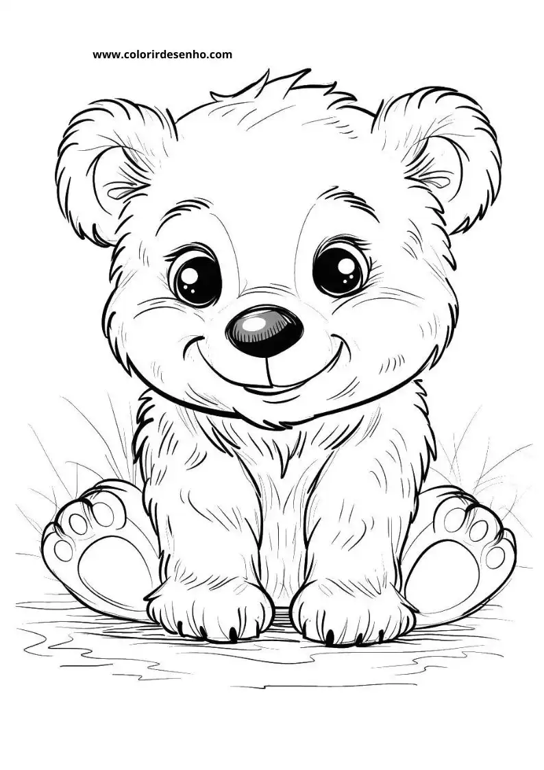 bear sitting in grass smiling eyes wide open