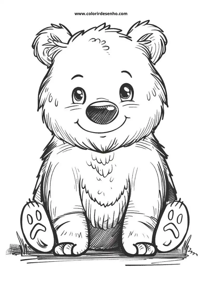 bear sitting on grass smiling happy expression