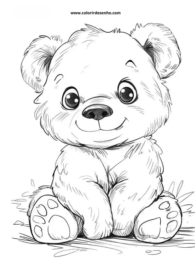 bear sitting on grass smiling wearing a collar