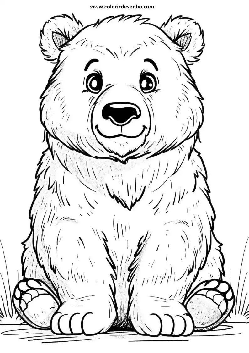 bear sitting on ground smiling