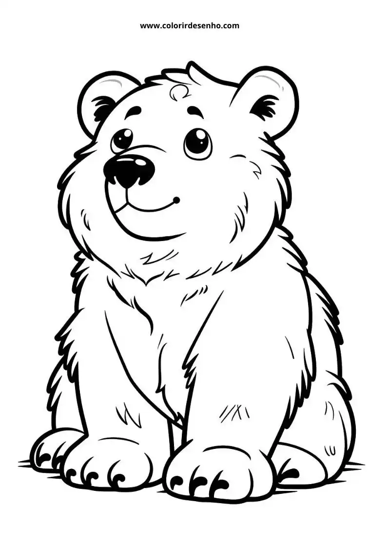 bear sitting upright in a relaxed pose with soft fur and big round eyes