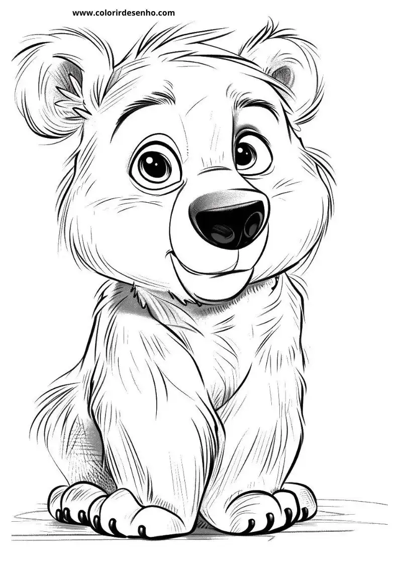 bear sitting upright smiling fur texture visible