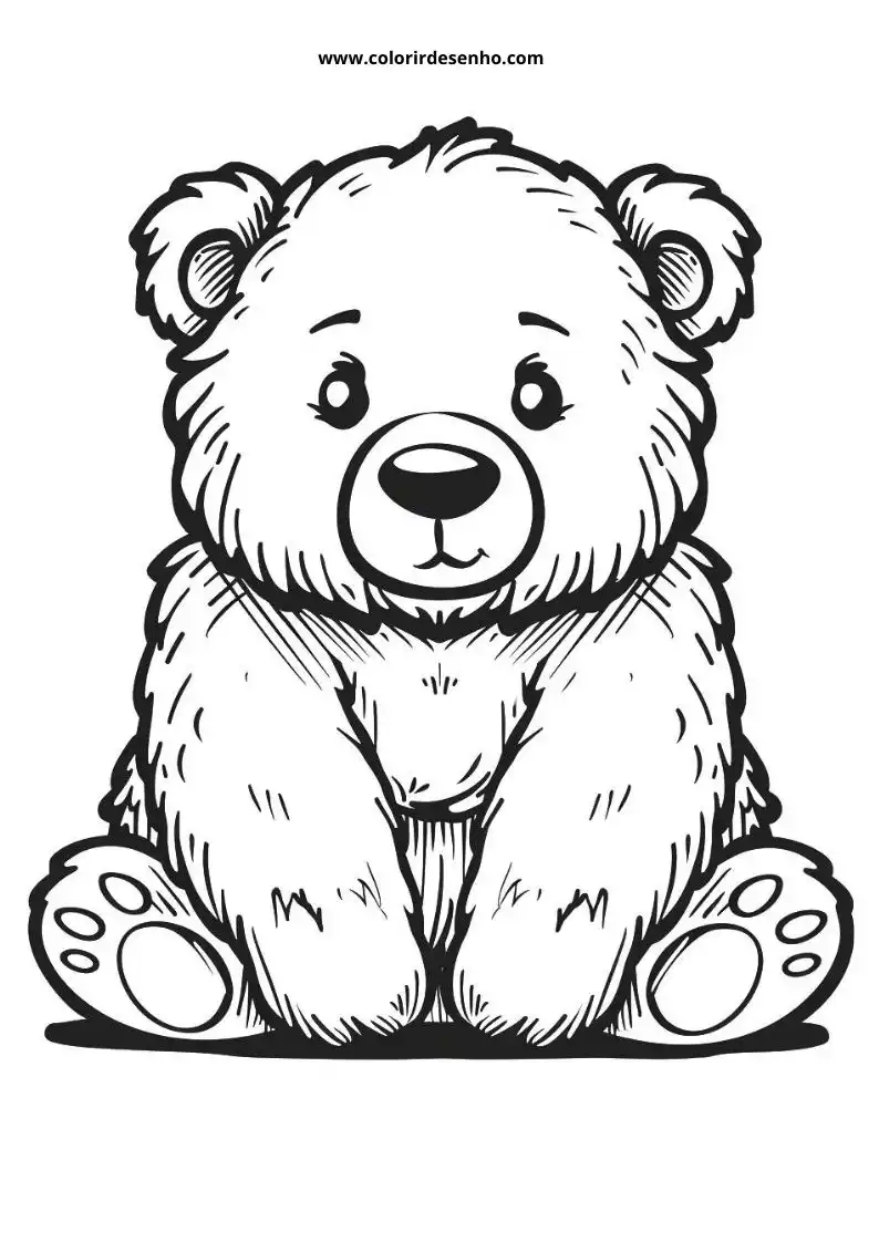 bear sitting upright wearing a scarf around neck eyes wide open paws spread out