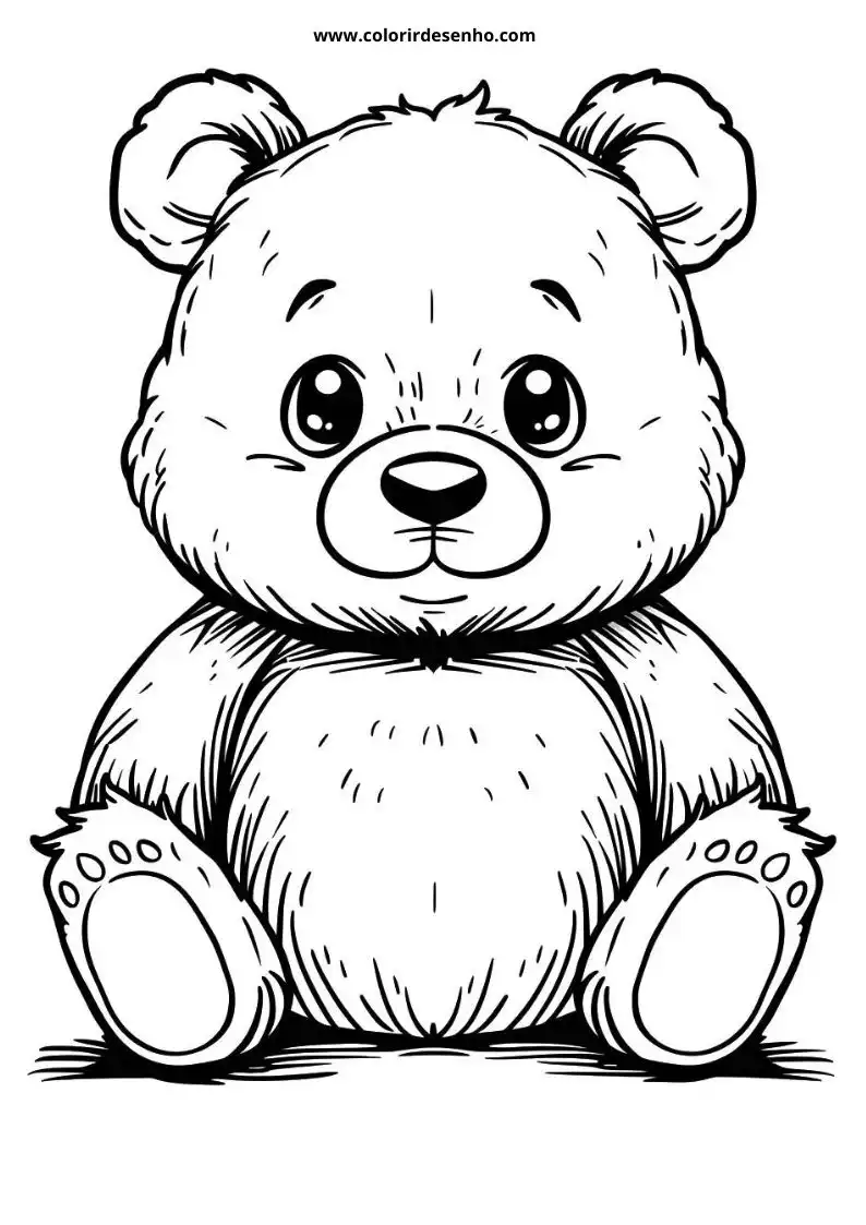 bear sitting upright wearing no clothes in a simple setting