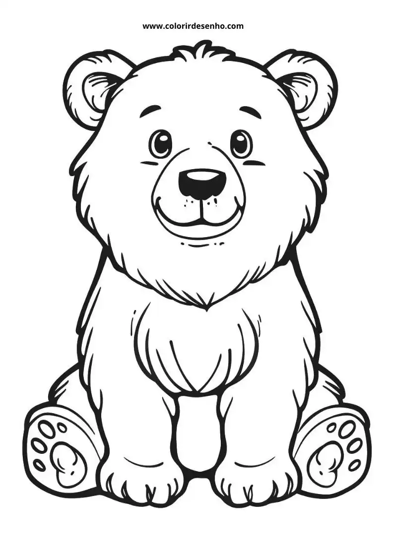 bear sitting upright with a content expression on its face large ears round eyes