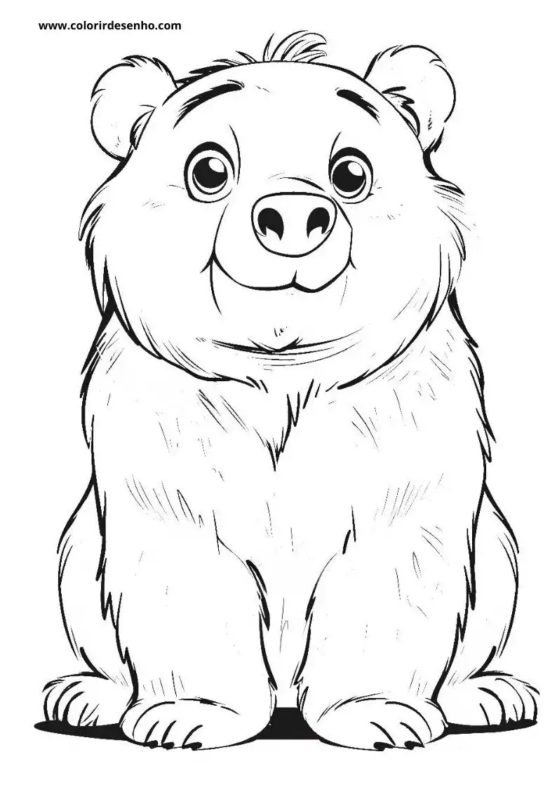 bear sitting upright with a friendly smile and soft fur texture set against
