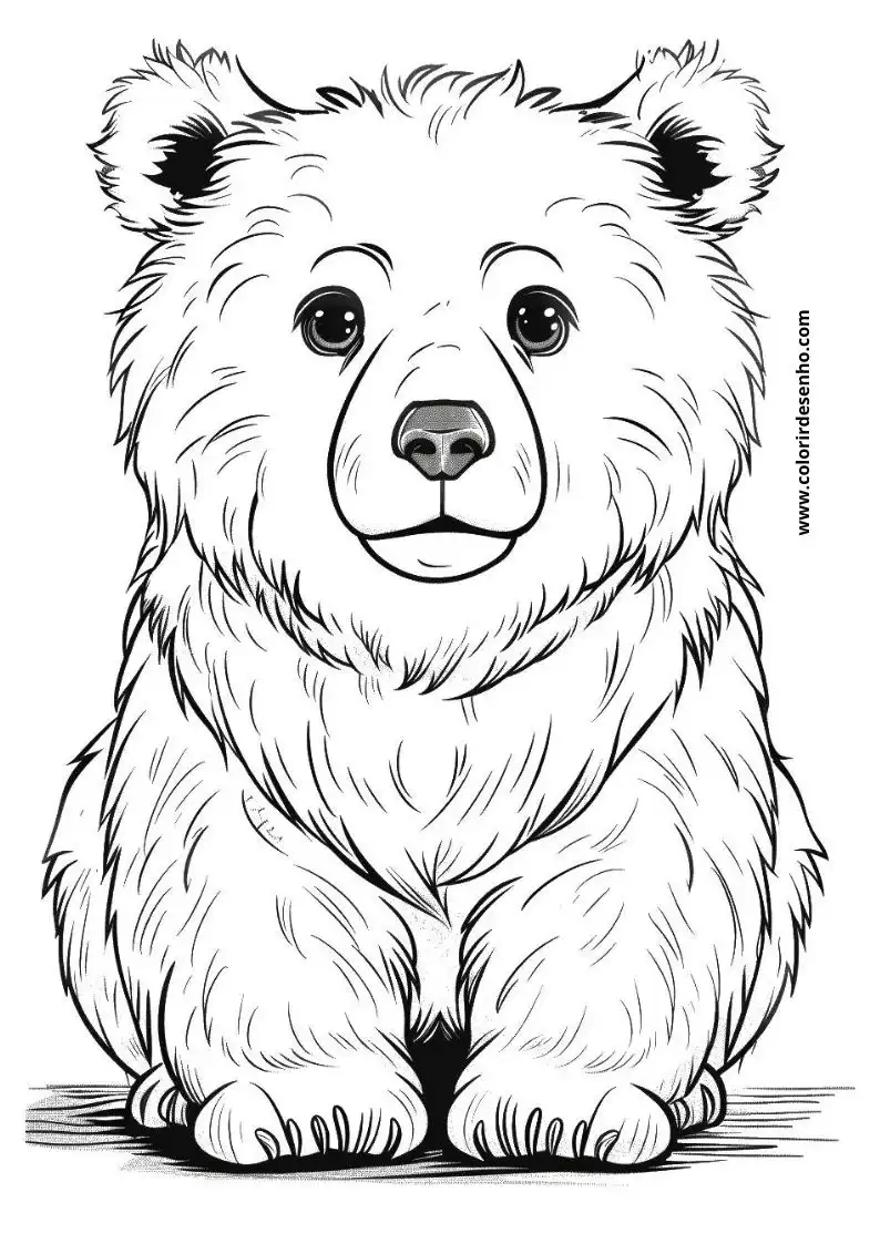 bear sitting upright with a gentle expression looking forward