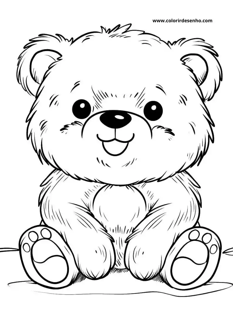 bear sitting upright with a happy expression wearing no clothing or accessories set against