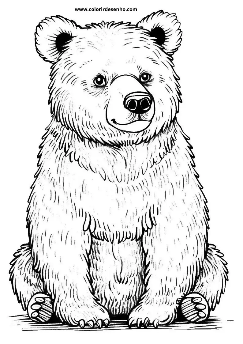bear sitting upright with a slightly tilted head and soft fur texture visible