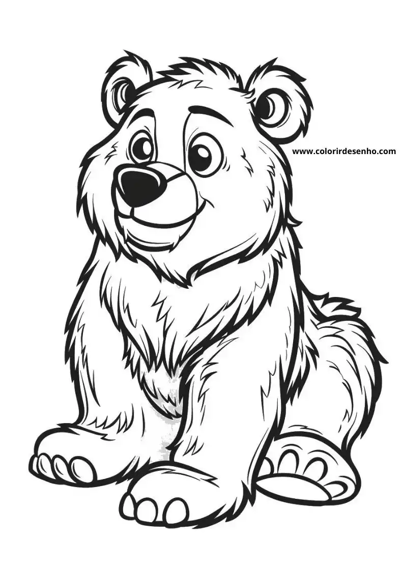 bear sitting upright with big eyes and smiling face