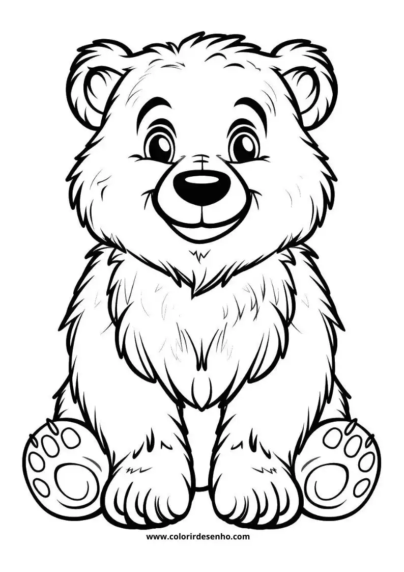 bear sitting upright with big paws and fluffy fur