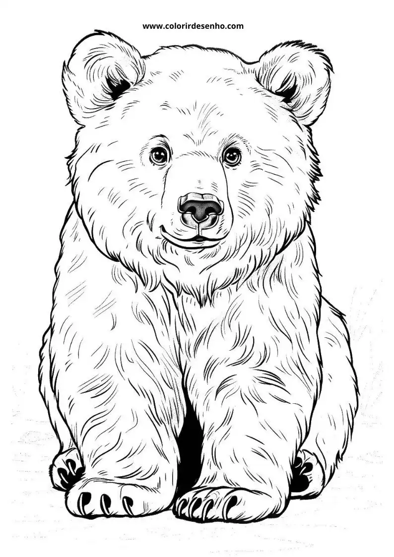 bear sitting upright with fur details no clothing or accessories clear background